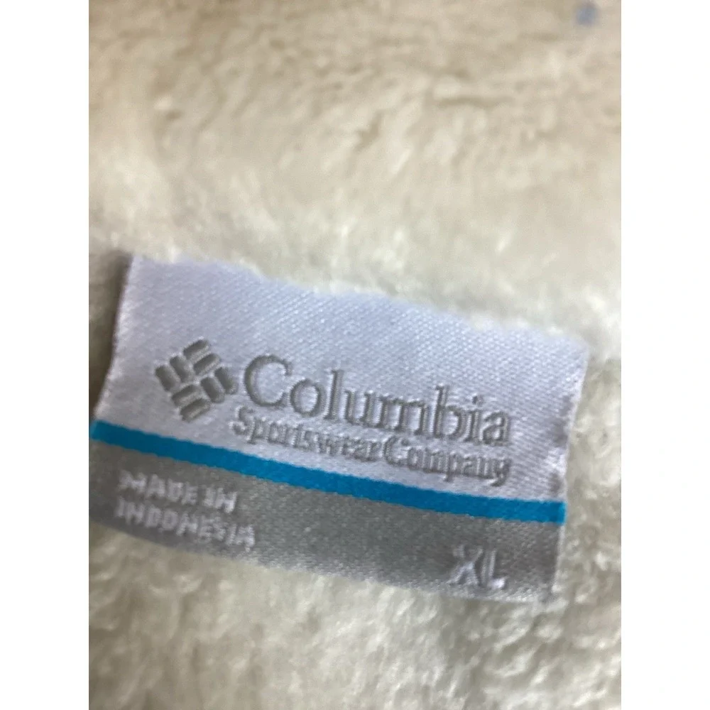 Columbia Womens Fleece Size XL Jacket Plush Very Soft Full Zip Cream Coat